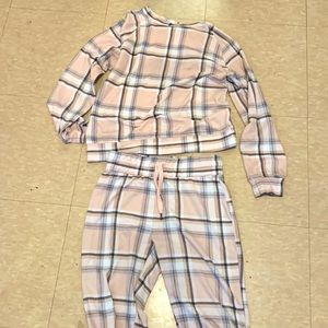comfy cute pink plaid pjs